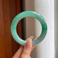 糯冰带色翡翠圆条手镯（56.2mm)（yc423149）