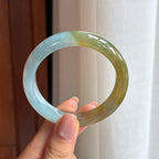 糯冰特色翡翠平安镯 52圈（yc425552）