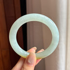 糯冰黄翡圆条手镯 53圈 天然缅甸A货翡翠（yc439906）