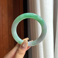 细糯种带色圆条手镯 56圈 天然缅甸A货翡翠（yc454460）