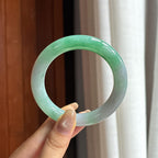 细糯种带色圆条手镯 56圈 天然缅甸A货翡翠（yc454460）
