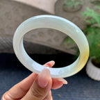 细糯种飘黄翡平安镯（57.7mm）（yc196521）