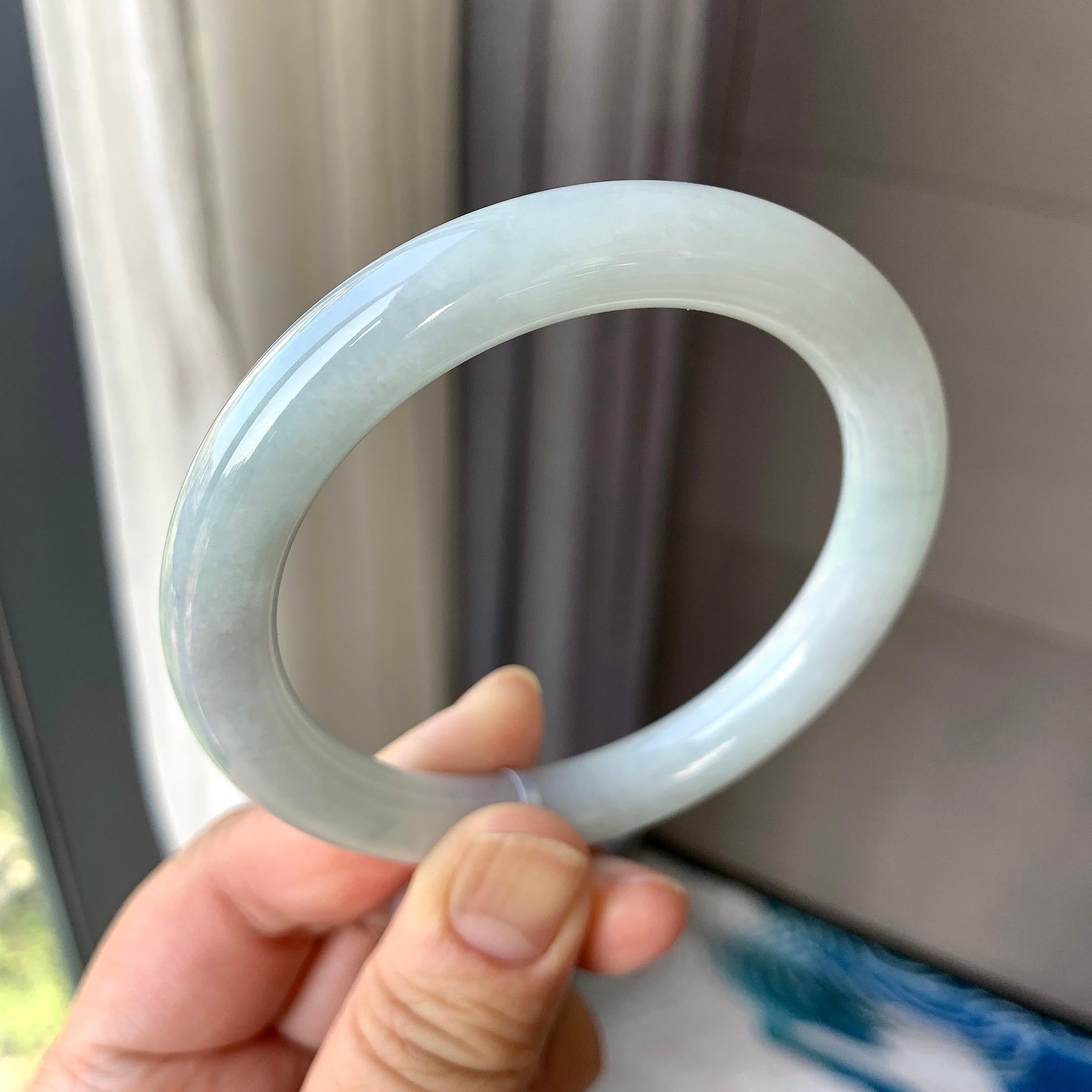 糯种淡晴底圆条手镯（58.2mm）（yc262789）
