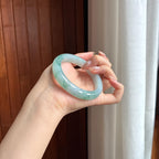细糯种飘花正圈平安镯 57圈 天然缅甸A货翡翠（yc455088）