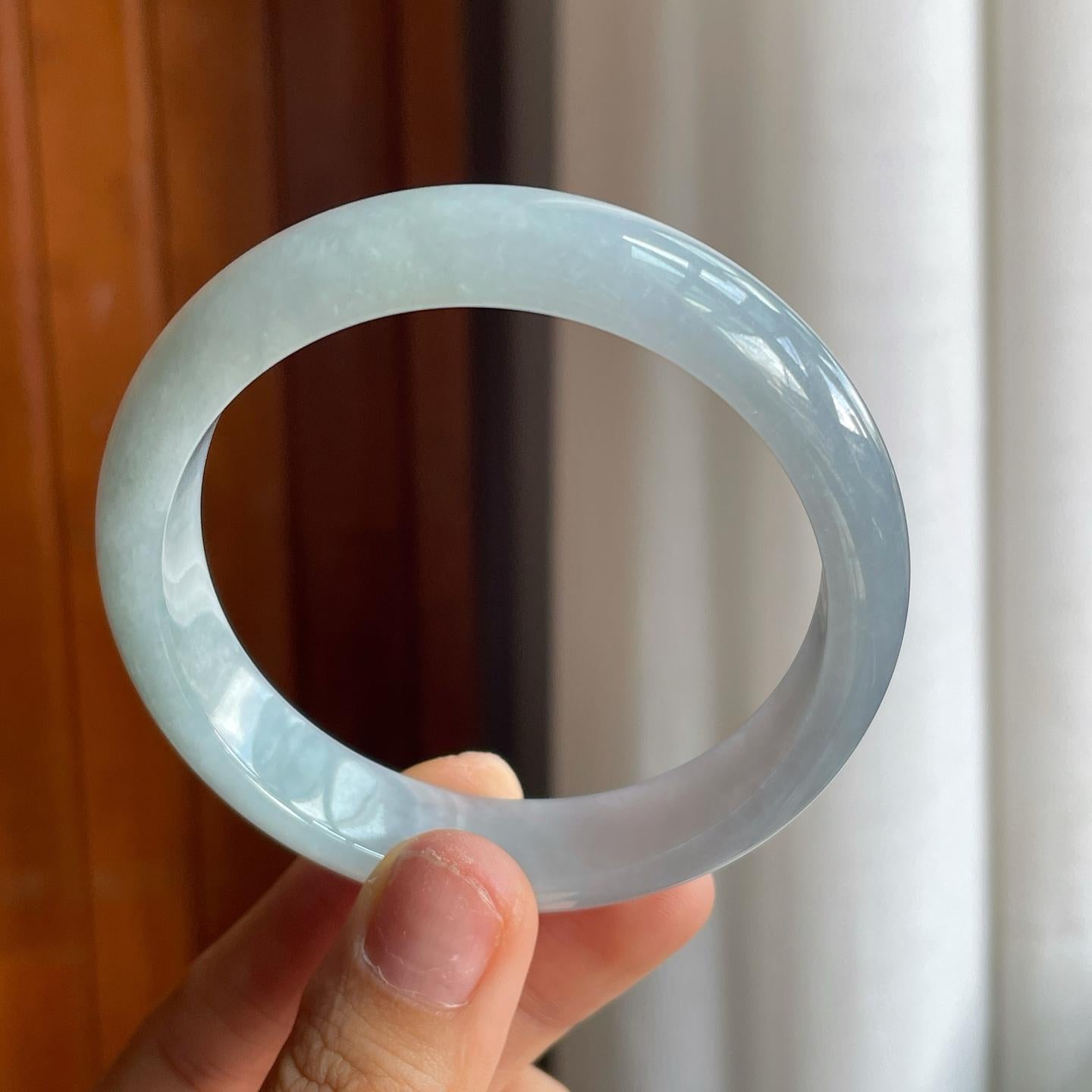糯冰翡翠平安镯（59mm）（yc221956）