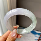 细糯种淡春彩正圈平安镯54.8圈    天然缅甸A货翡翠（yc346970）