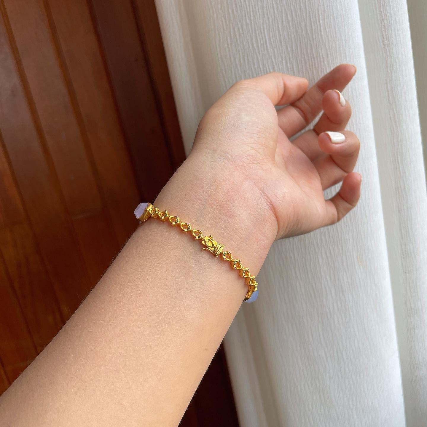 18k金镶冰种多宝手链（yc253148）