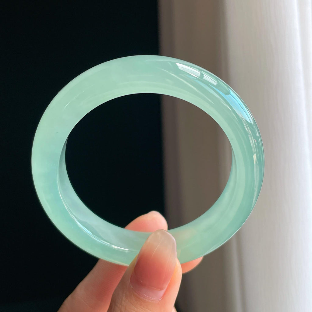 冰种晴底翡翠平安镯（53.5mm）（yc333042）