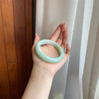 糯冰晴底翡翠平安镯（58.2mm）（yc282588）