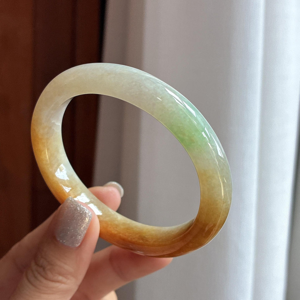 糯冰黄翡特色贵妃镯 56圈（yc747976）