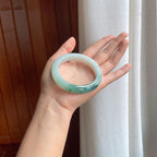 糯冰飘花翡翠平安镯（57.8mm）（yc397218）