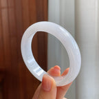 糯冰种白月光翡翠平安镯（53.2mm)（yc322609）