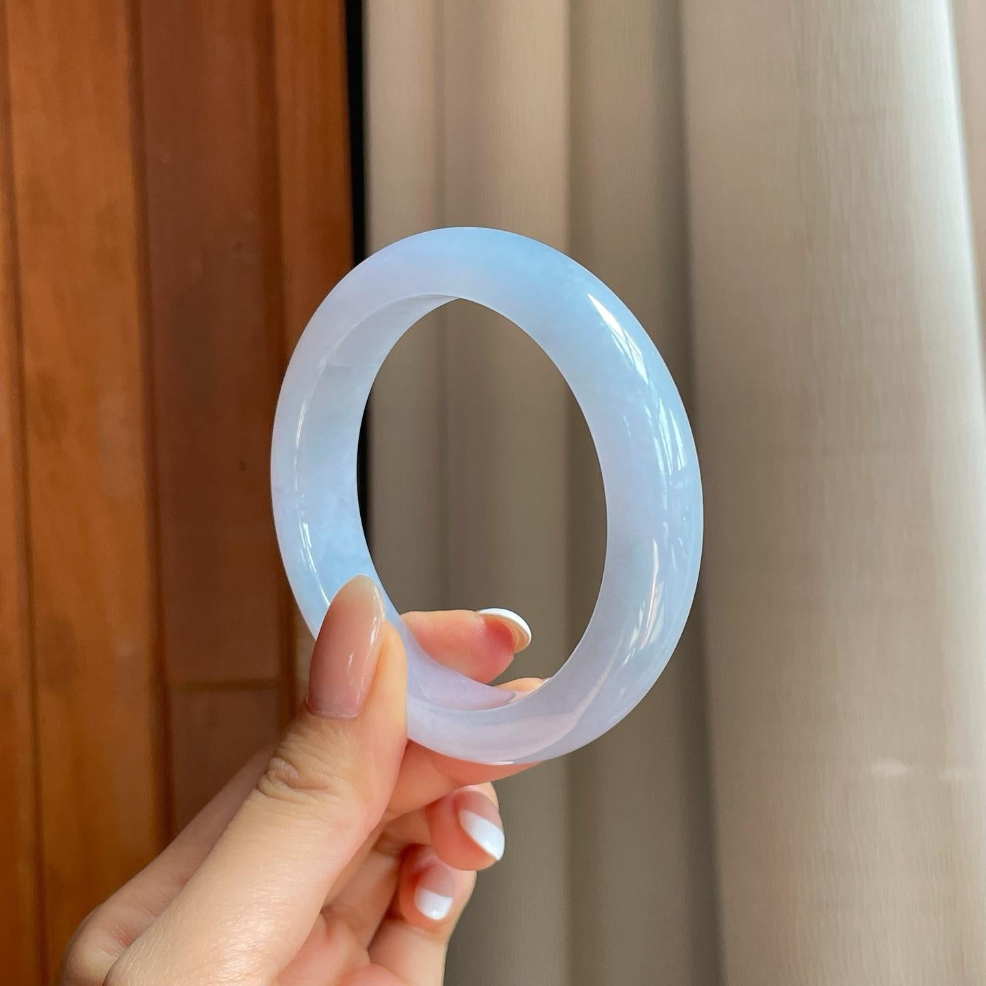 糯冰紫罗兰翡翠平安镯（56mm)（yc374595）