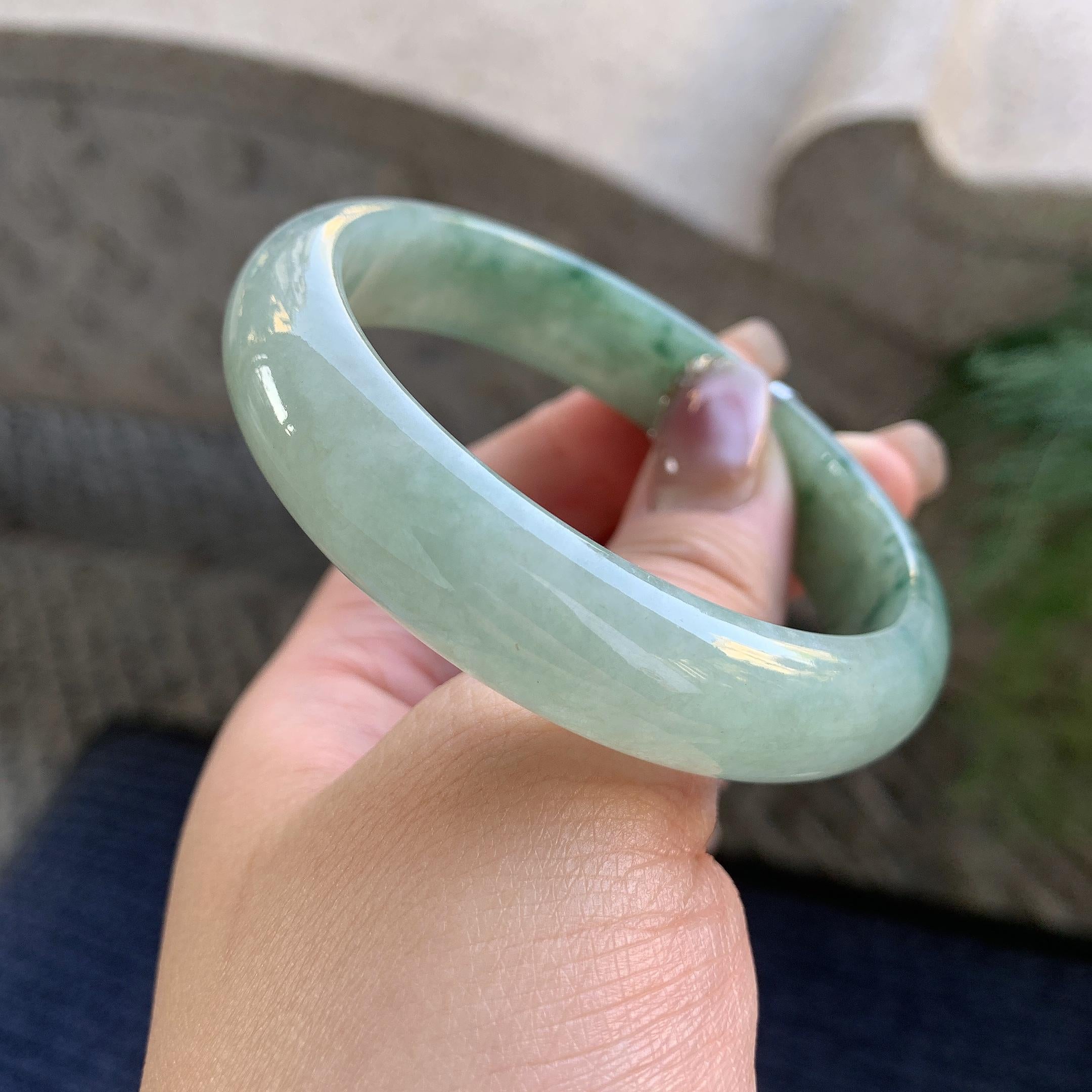 细糯种飘花平安镯（57mm）（yc294659）