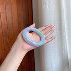 糯冰春带彩翡翠圆条手镯（57.2mm)（yc376694）