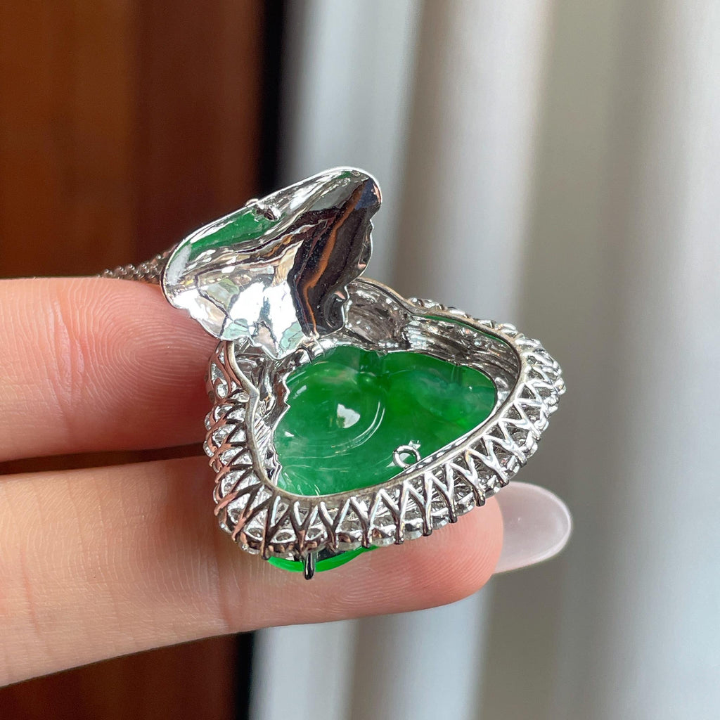 18k金钻镶冰种翡翠佛公（yc302456）