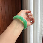 Vòng tay bình an ngọc phỉ thúy băng lạp mang màu, vòng tay bình an chính khuyên, size 55, ngọc phỉ thúy tự nhiên loại A Myanmar (yc451494)