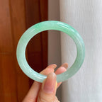 糯冰晴水翡翠圆条手镯（53mm)（yc370371）