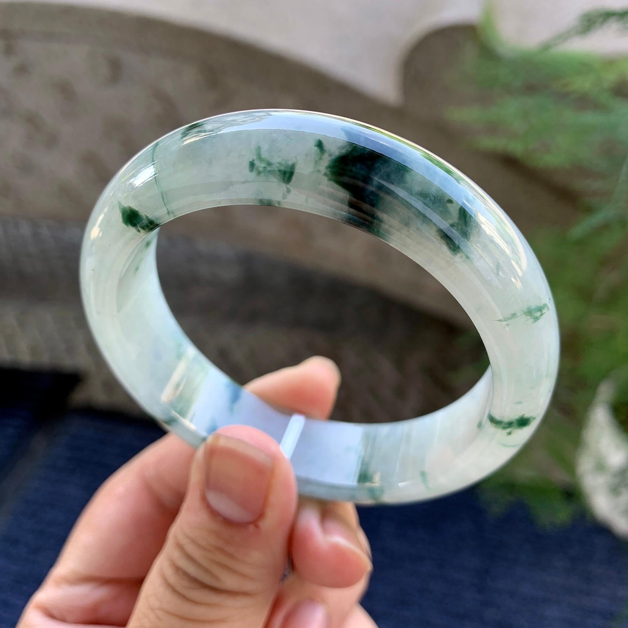 糯种飘花宽版轮胎手镯（56mm）（yc249400）