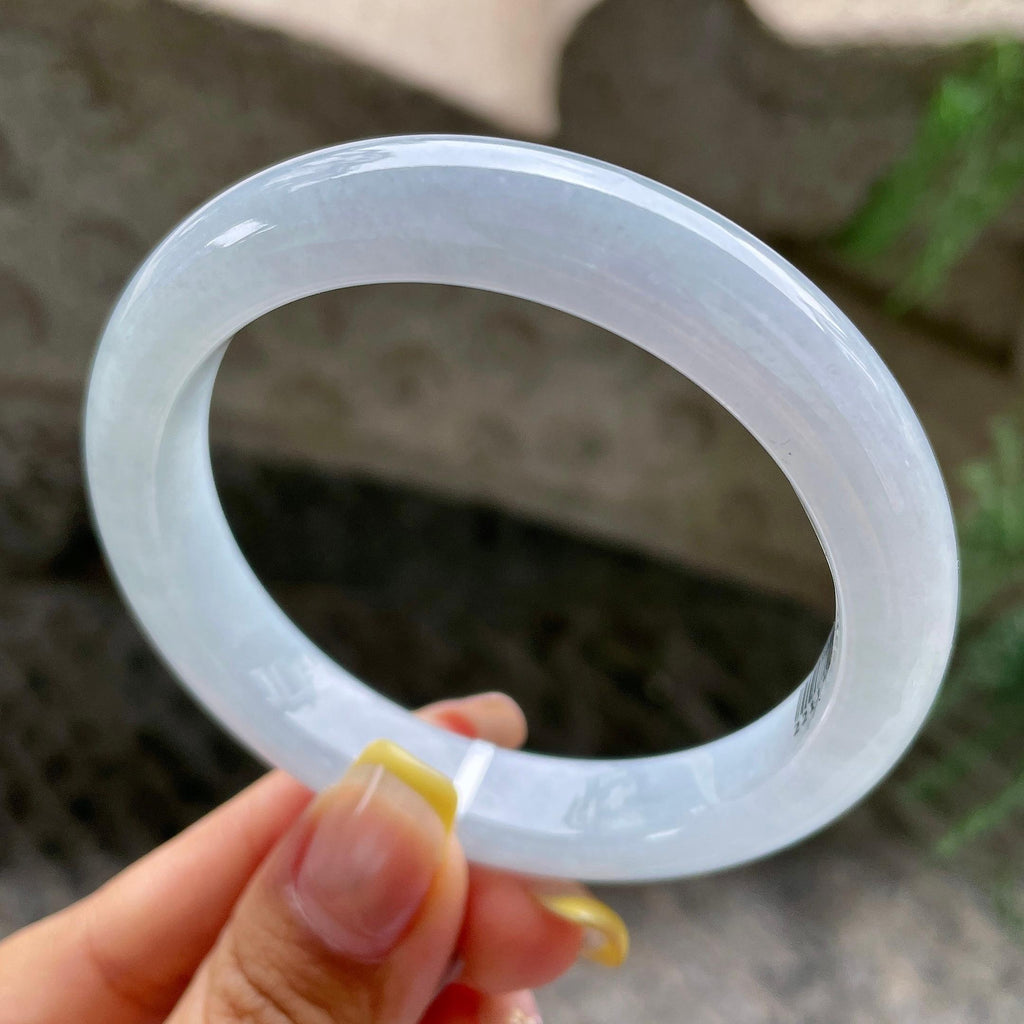 细糯种蓝底正圈平安镯57.7圈          天然缅甸A货翡翠（yc392731）