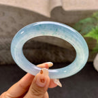 糯冰种飘花圆条手镯54.8mm（yc272773）