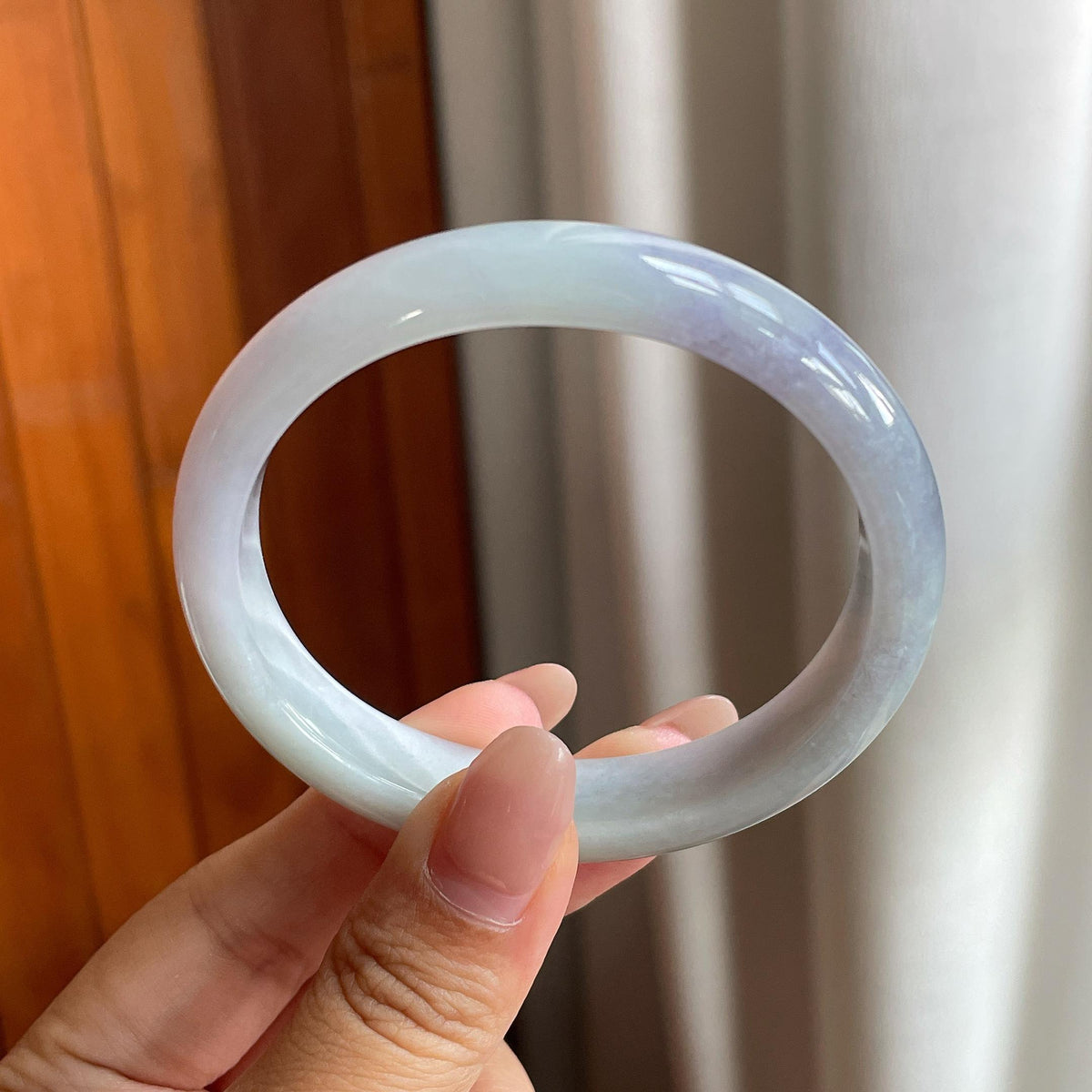 细糯冰紫罗兰贵妃镯 54圈 天然缅甸A货翡翠（yc706110）