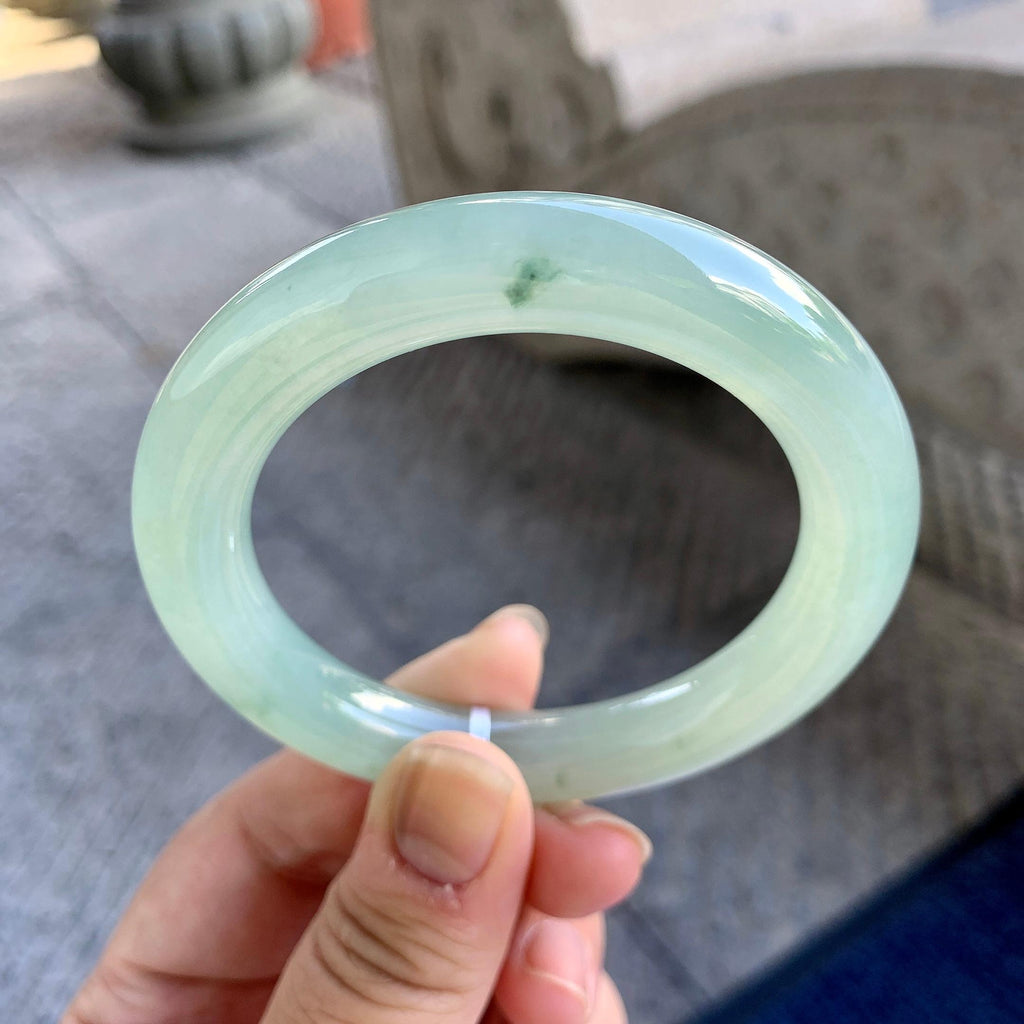 糯冰种晴底飘花圆条手镯（54.8mm）（yc223258）