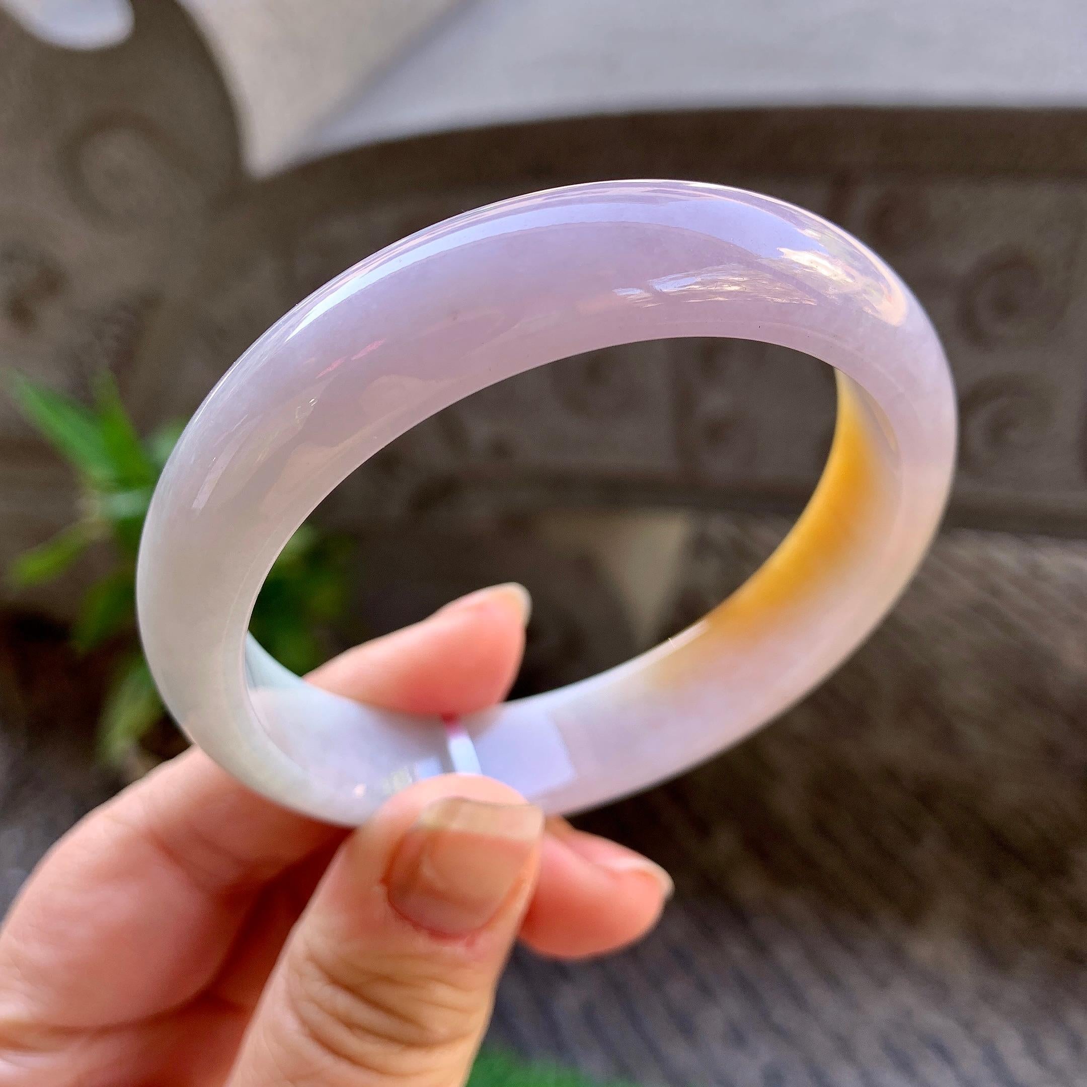 细糯种黄翡平安镯（57.7mm）（yc307302）