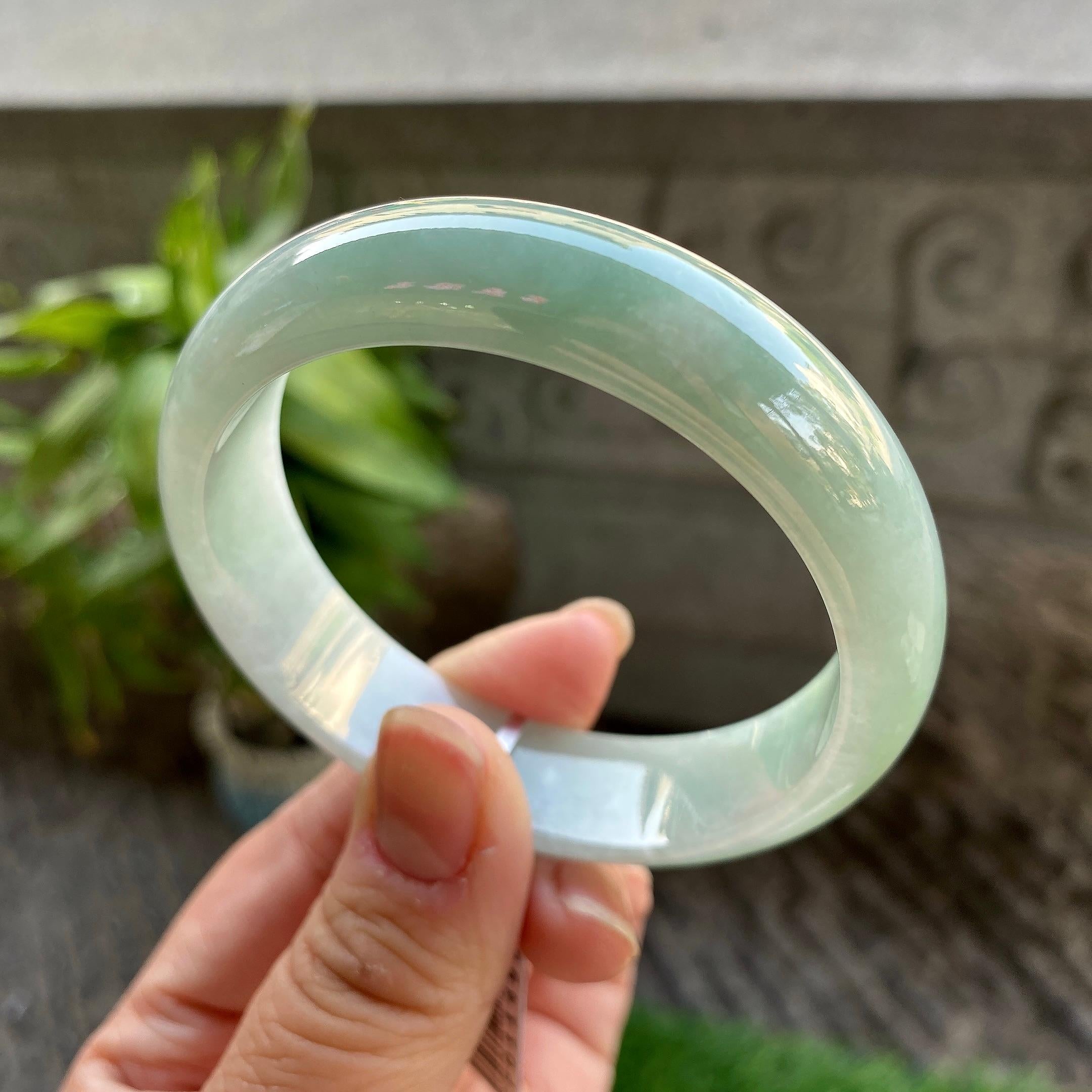 细糯种油青宽版轮胎手镯（56.3mm）（yc311874）