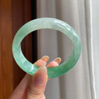 冰种带色翡翠平安镯（55.8mm)（yc415563）