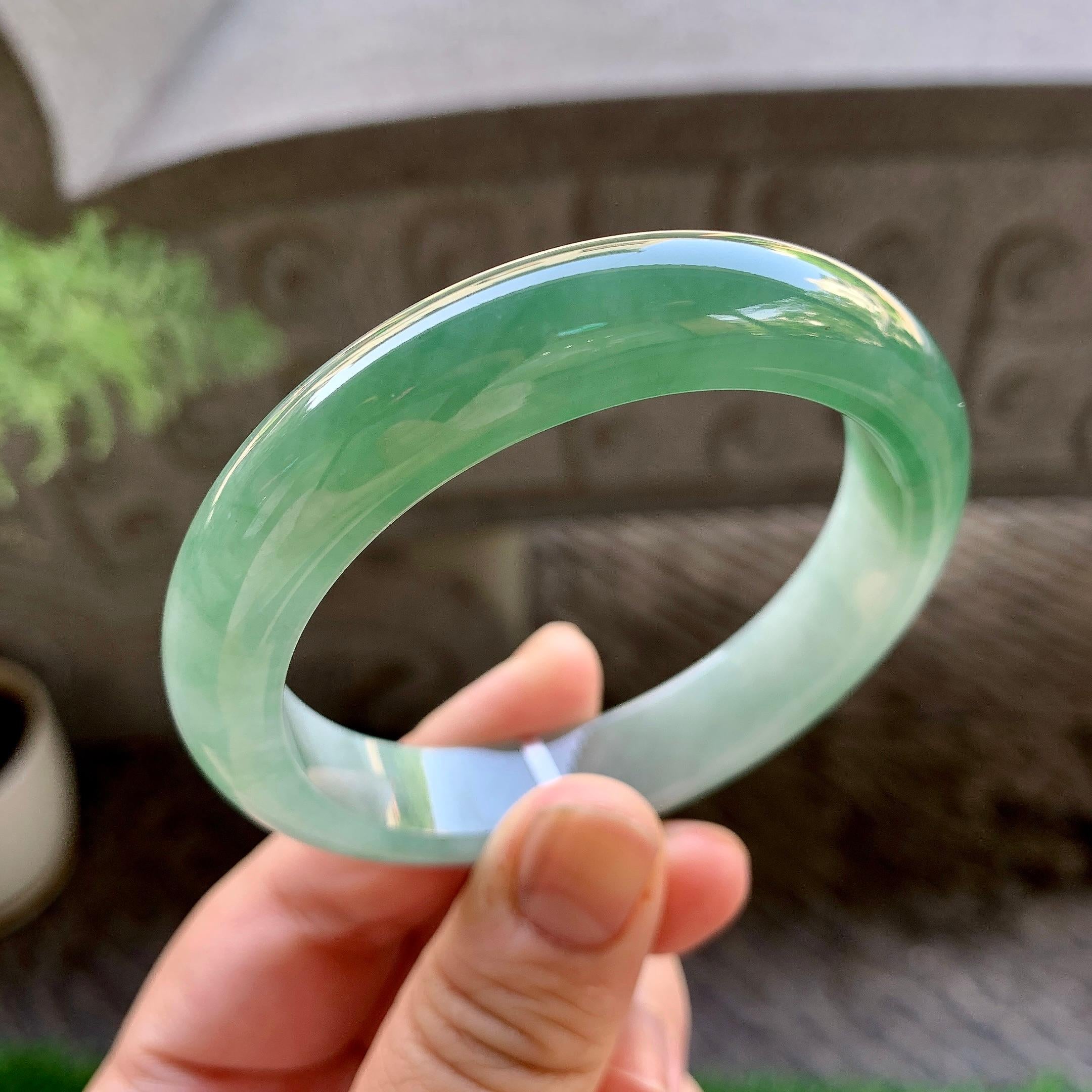 细糯种半山水平安镯（56mm）（yc240761）