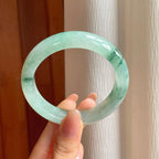 冰种飘花翡翠平安镯（55.3mm)（yc354340）