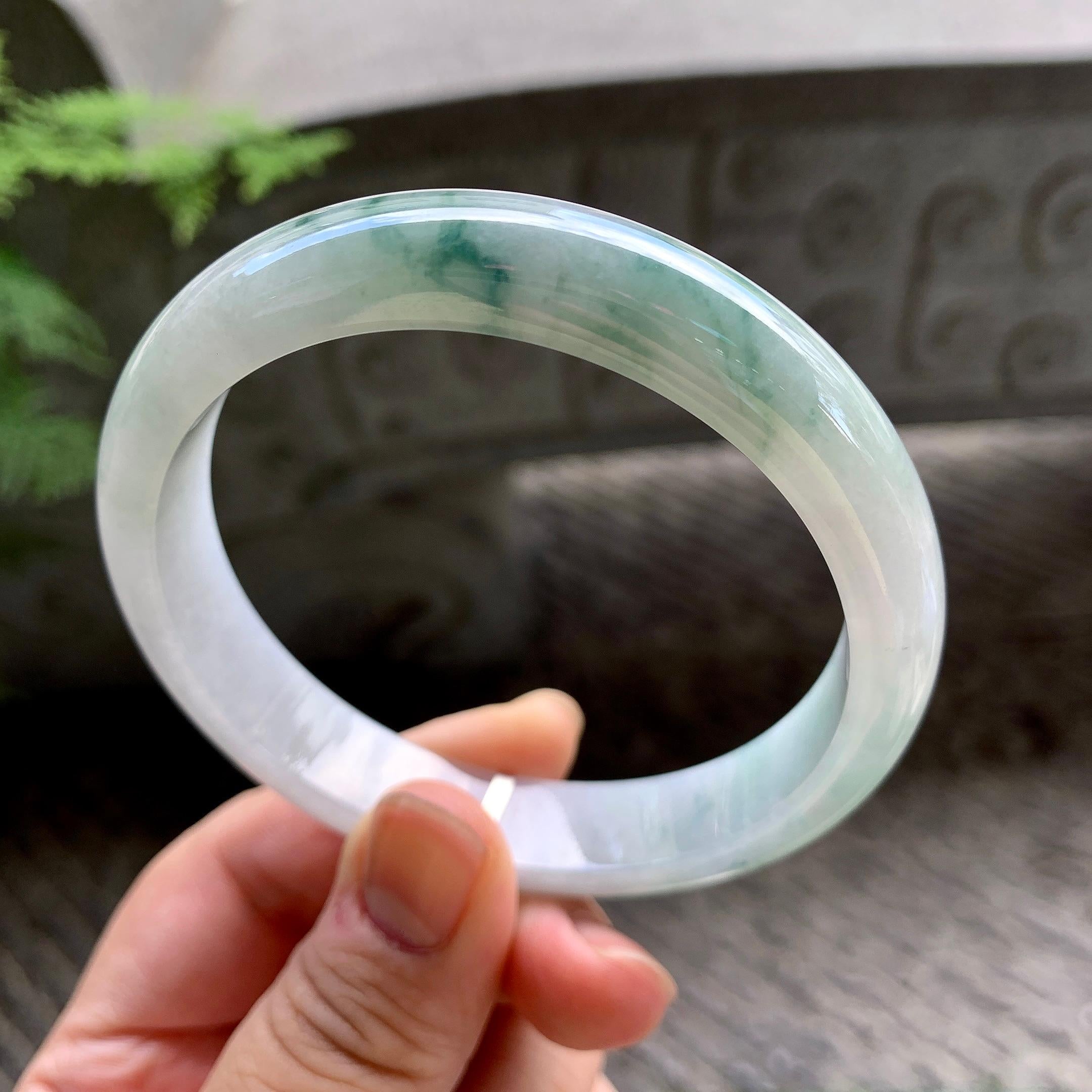 糯种飘花平安镯（61.5mm）（yc202355）