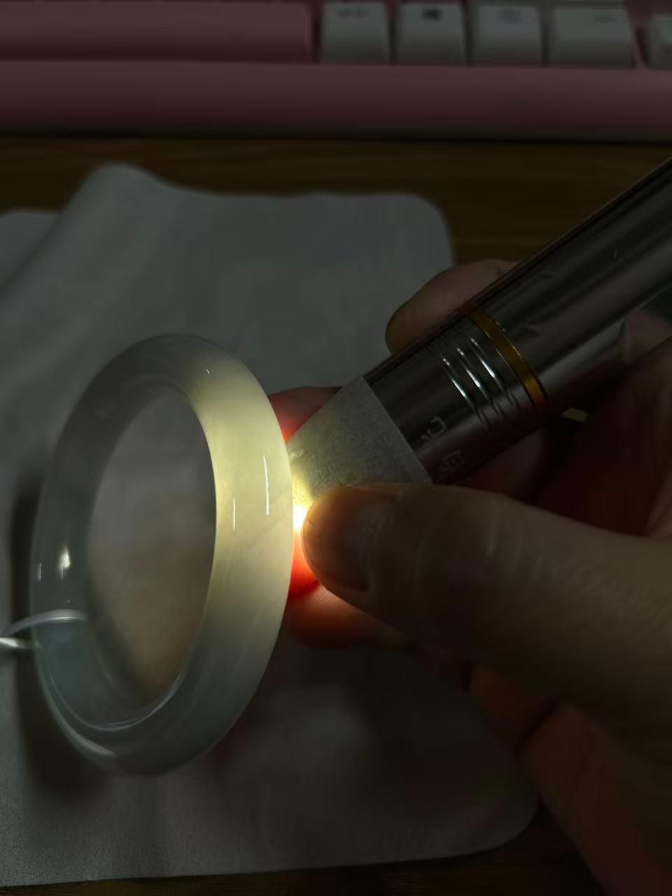 细糯种带底色圆条手镯（55mm）（yc249448）