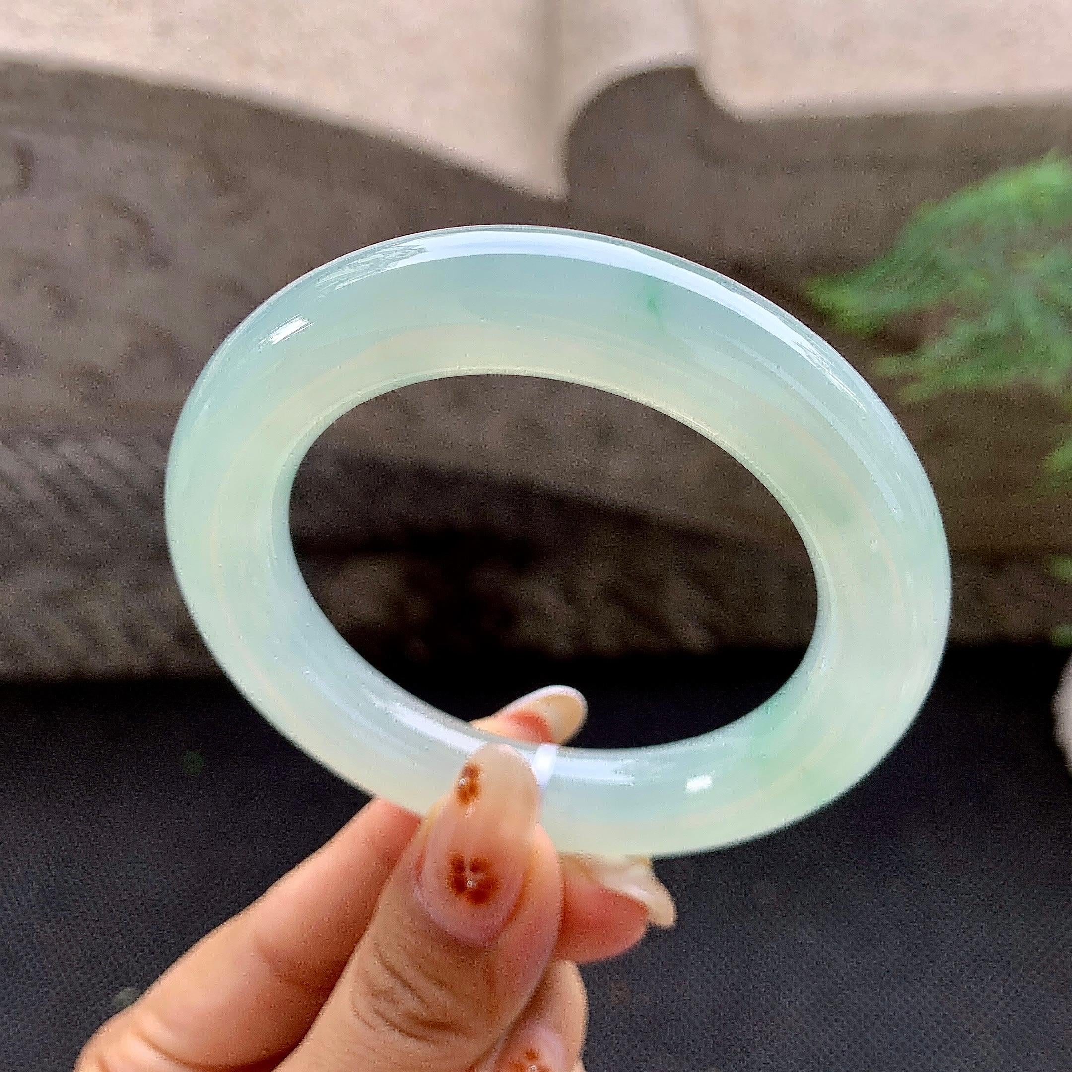 糯冰种晴水圆条手镯（54.1mm）（yc257704）