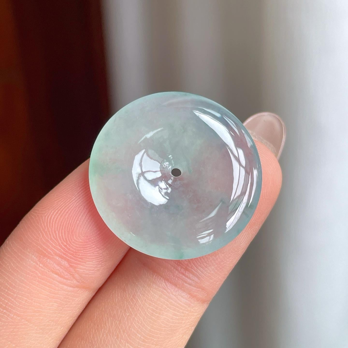 冰种飘花翡翠平安扣（yc240393）