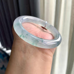 糯冰种飘花圆条手镯（54.5mm）（yc202406）