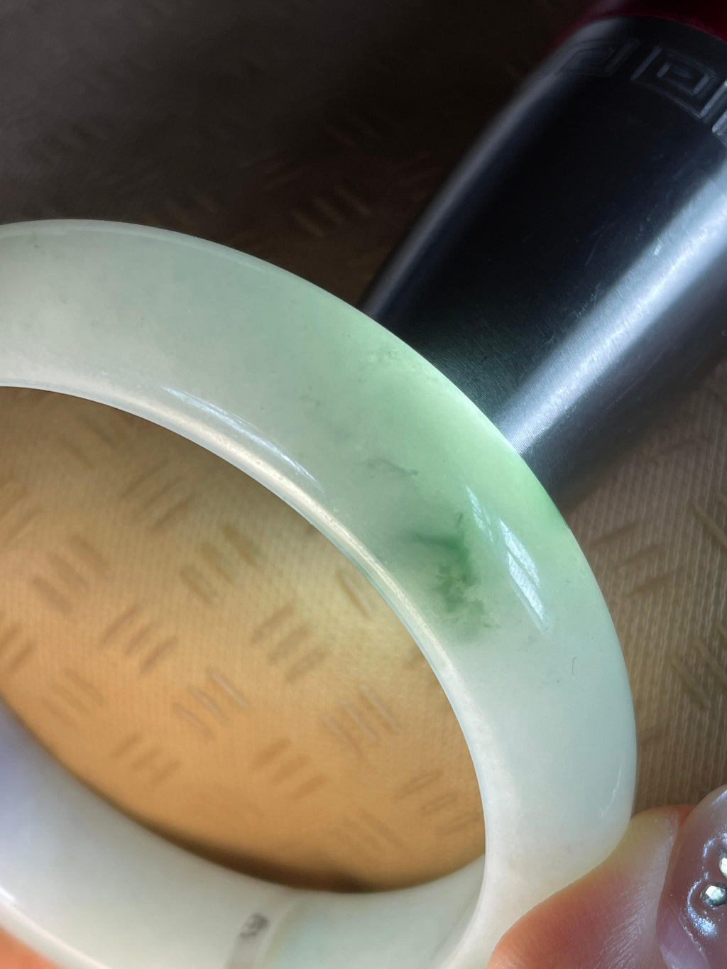 糯冰种飘花正圈平安镯 56圈（yc787758）