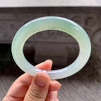 糯冰种淡晴水圆条手镯（54mm）（yc266513）