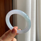 冰种淡紫底翡翠圆条手镯（56.5mm）（yc277389）