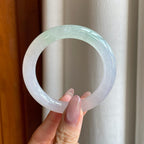 冰种淡椿彩翡翠圆条手镯（52mm）（yc287980）
