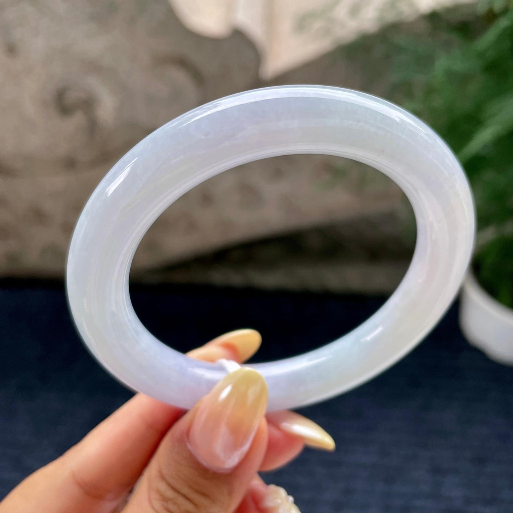 细糯种紫罗兰圆条手镯56.7圈 天然缅甸A货翡翠（yc461764）