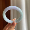 糯冰春带彩翡翠平安镯（57.5mm）（yc310545）