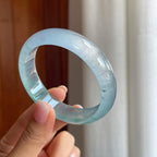 冰种飘花翡翠平安镯（57.4mm)（yc386448）