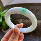 细糯种白底青平安镯（55.3mm）（yc308746）