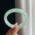 糯冰晴底翡翠平安镯（60.6mm）（yc413683）