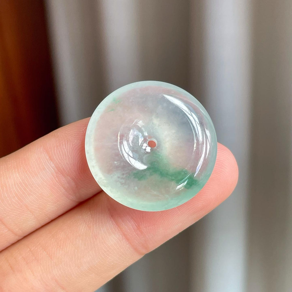 冰种飘花翡翠平安扣（yc247182）