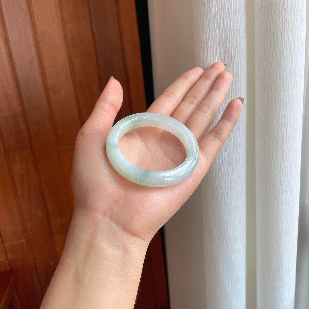 糯冰飘花翡翠平安镯（50.8mm）（yc366989）