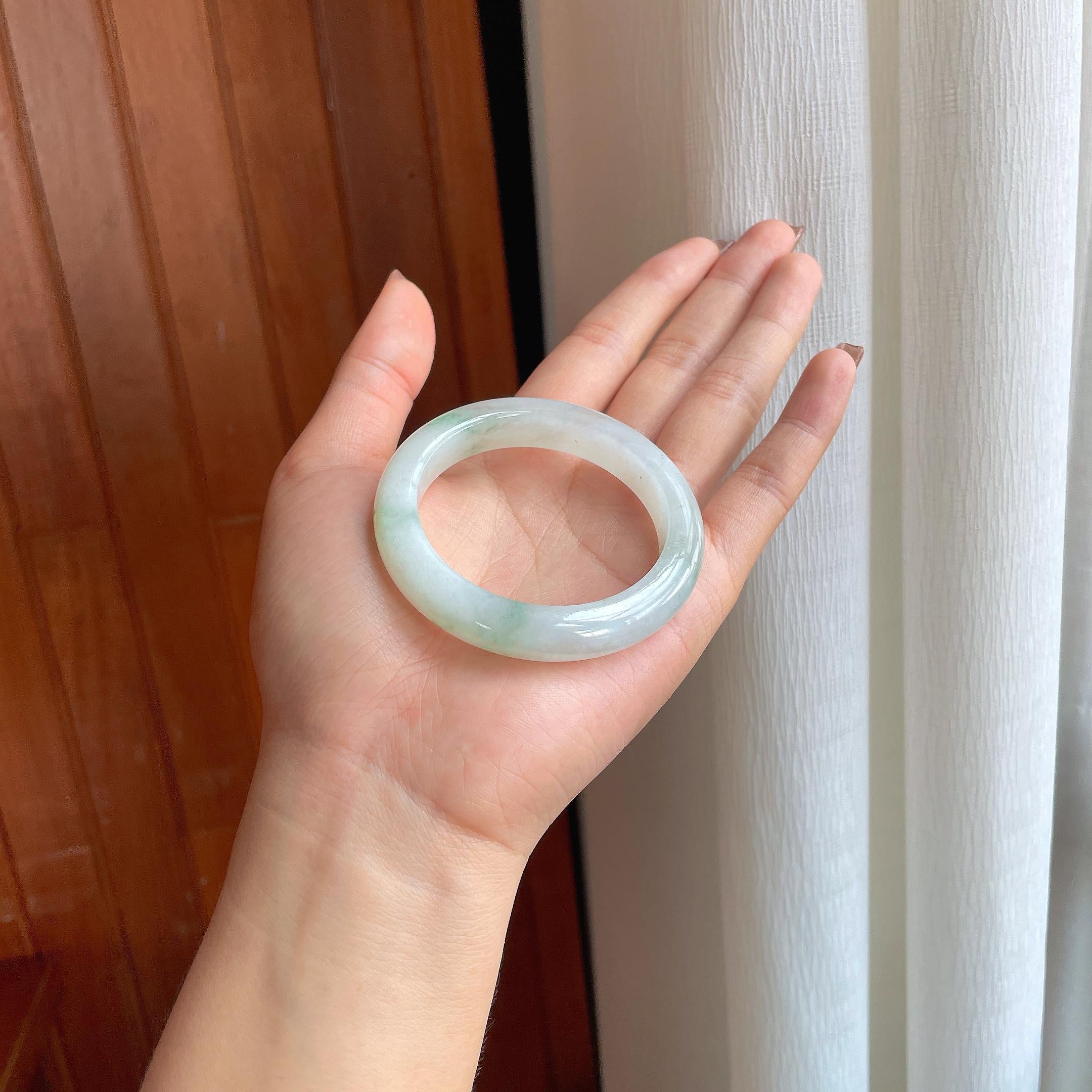 糯冰飘花翡翠平安镯（50.8mm）（yc366989）