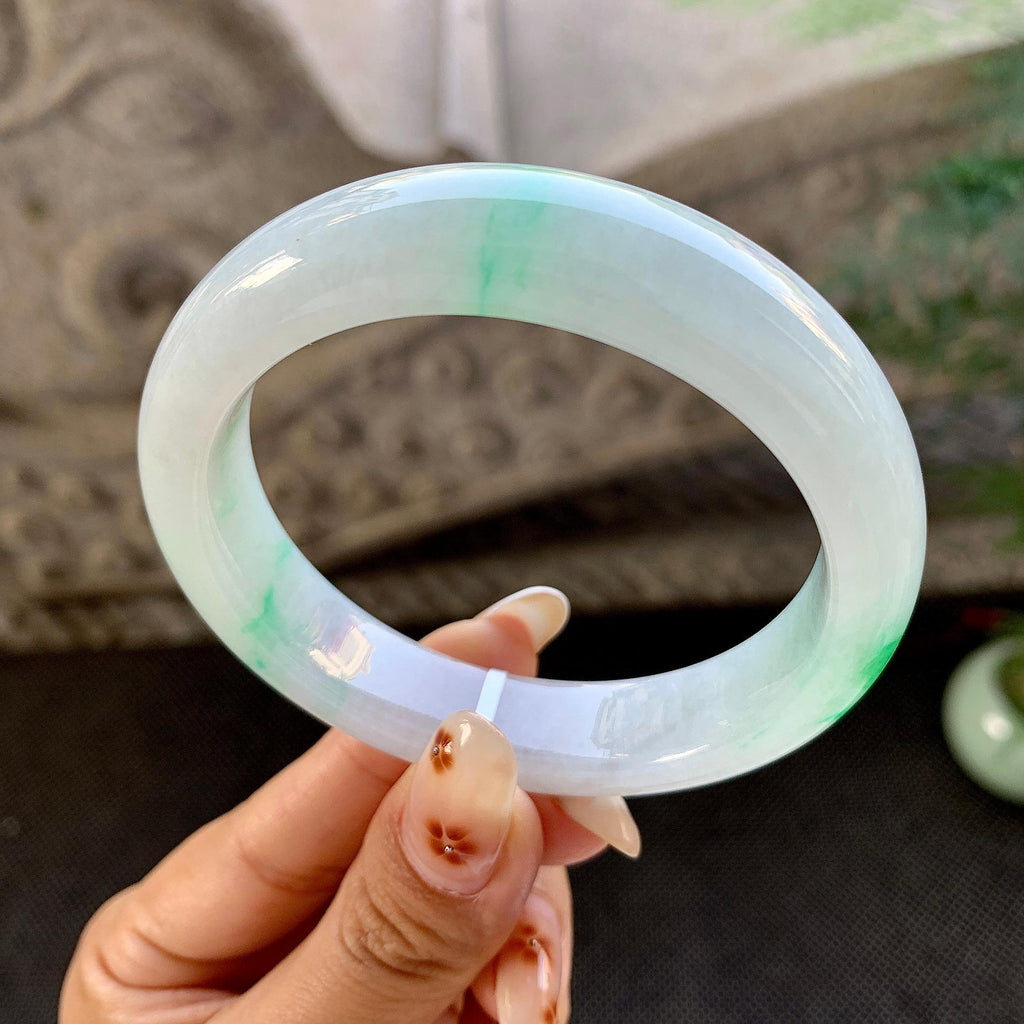 细糯种飘绿平安镯（55.8mm）（yc264527）